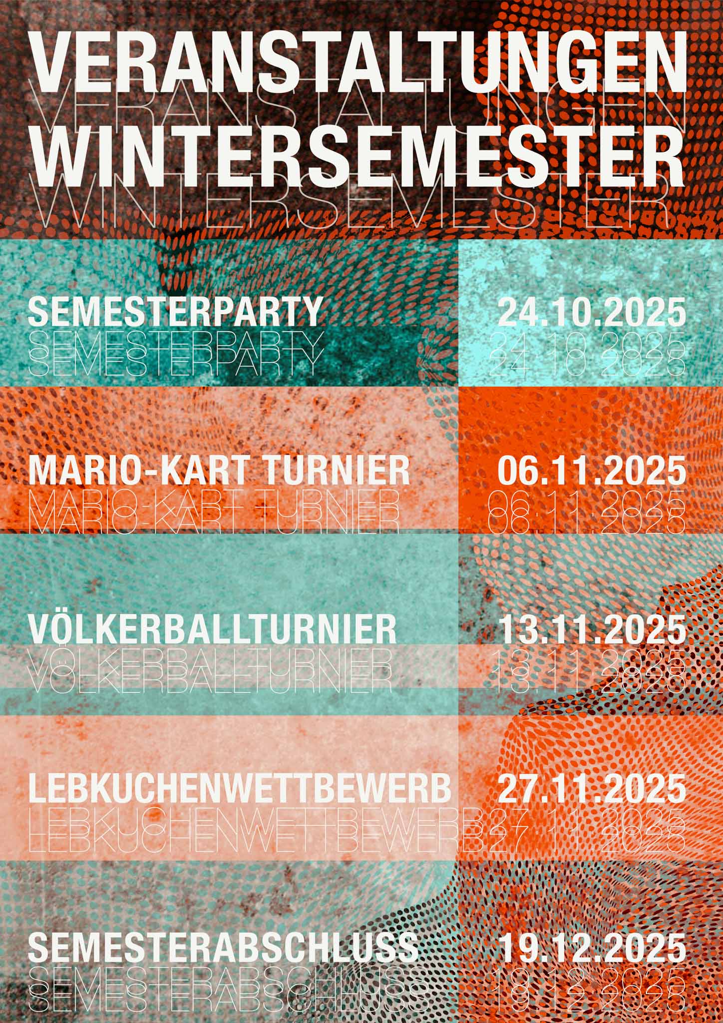 Flyer mit Terminankündigungen der StuVer.